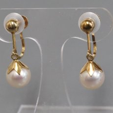 画像2: タサキ K18パールイヤリング 7.2mm 2.4g (2)