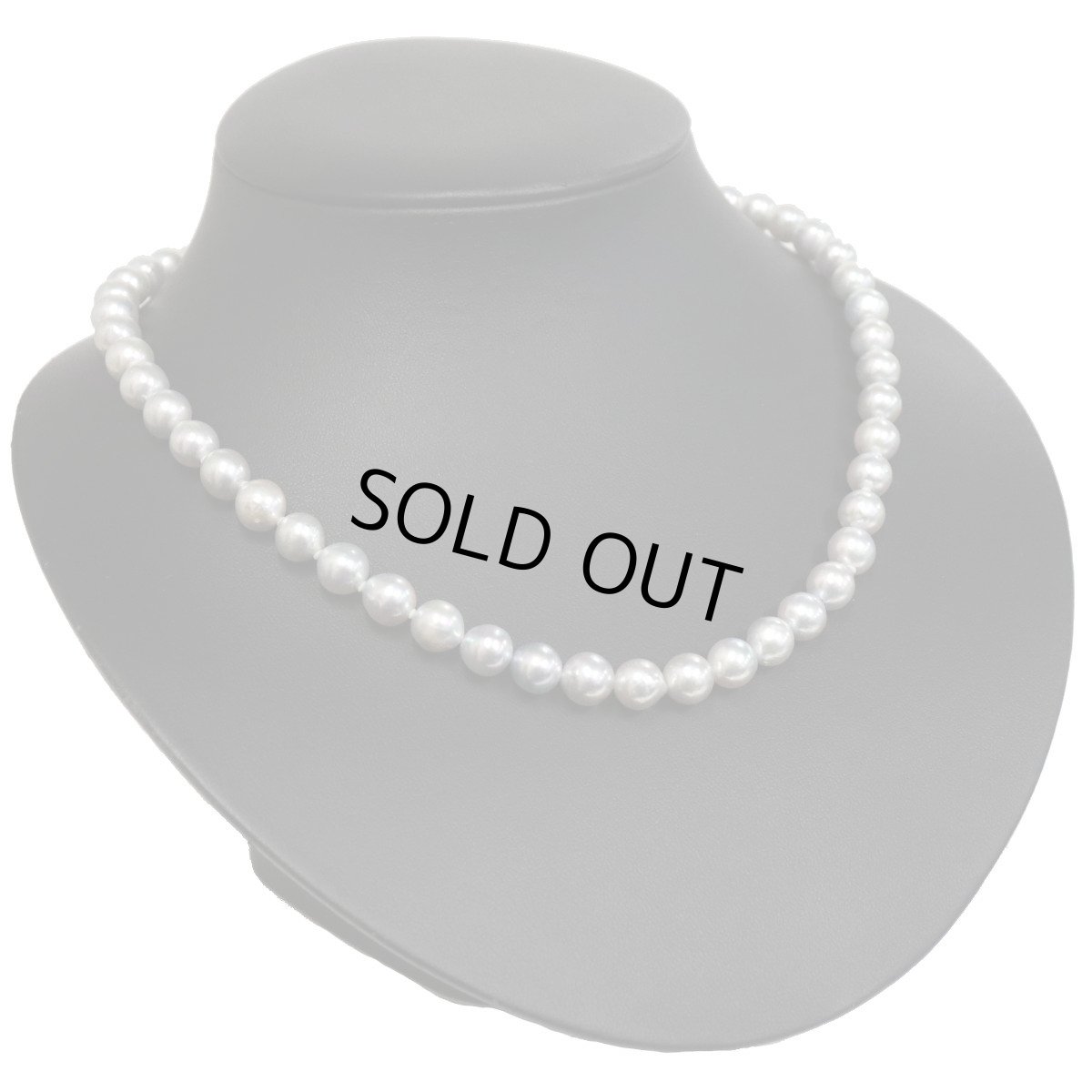 画像1: パールネックレス シルバー金具 8.1-8.6mm 42cm 鑑別書 (1)