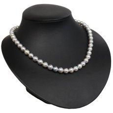 画像1: パールネックレス シルバー金具 8.1-8.6mm 42cm 鑑別書 (1)
