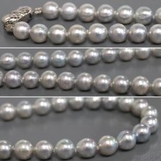 画像4: パールネックレス シルバー金具 8.1-8.6mm 42cm 鑑別書 (4)
