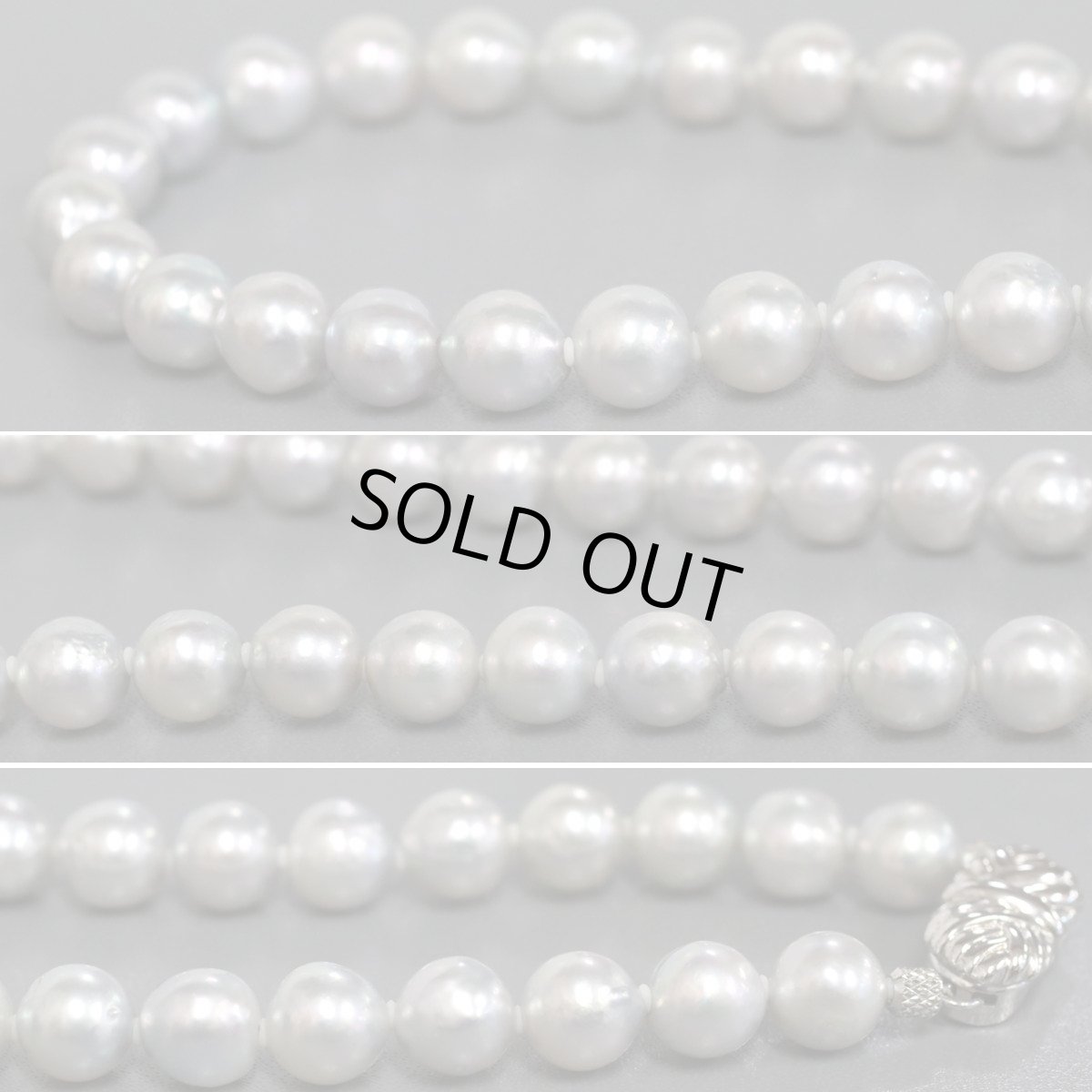 画像5: パールネックレス シルバー金具 8.1-8.6mm 42cm 鑑別書 (5)