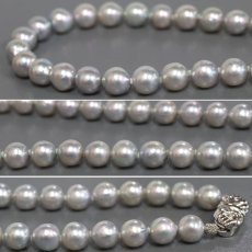 画像5: パールネックレス シルバー金具 8.1-8.6mm 42cm 鑑別書 (5)