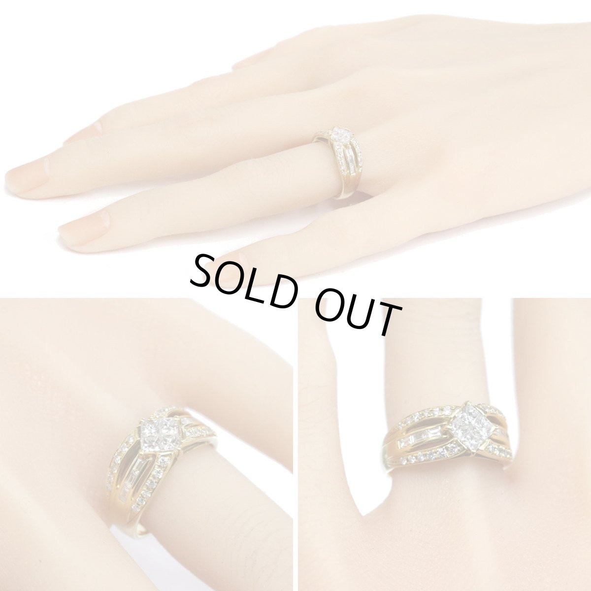 画像10: K18ダイヤモンドリング プリンセスカット D1.00 5.9g #13 (10)