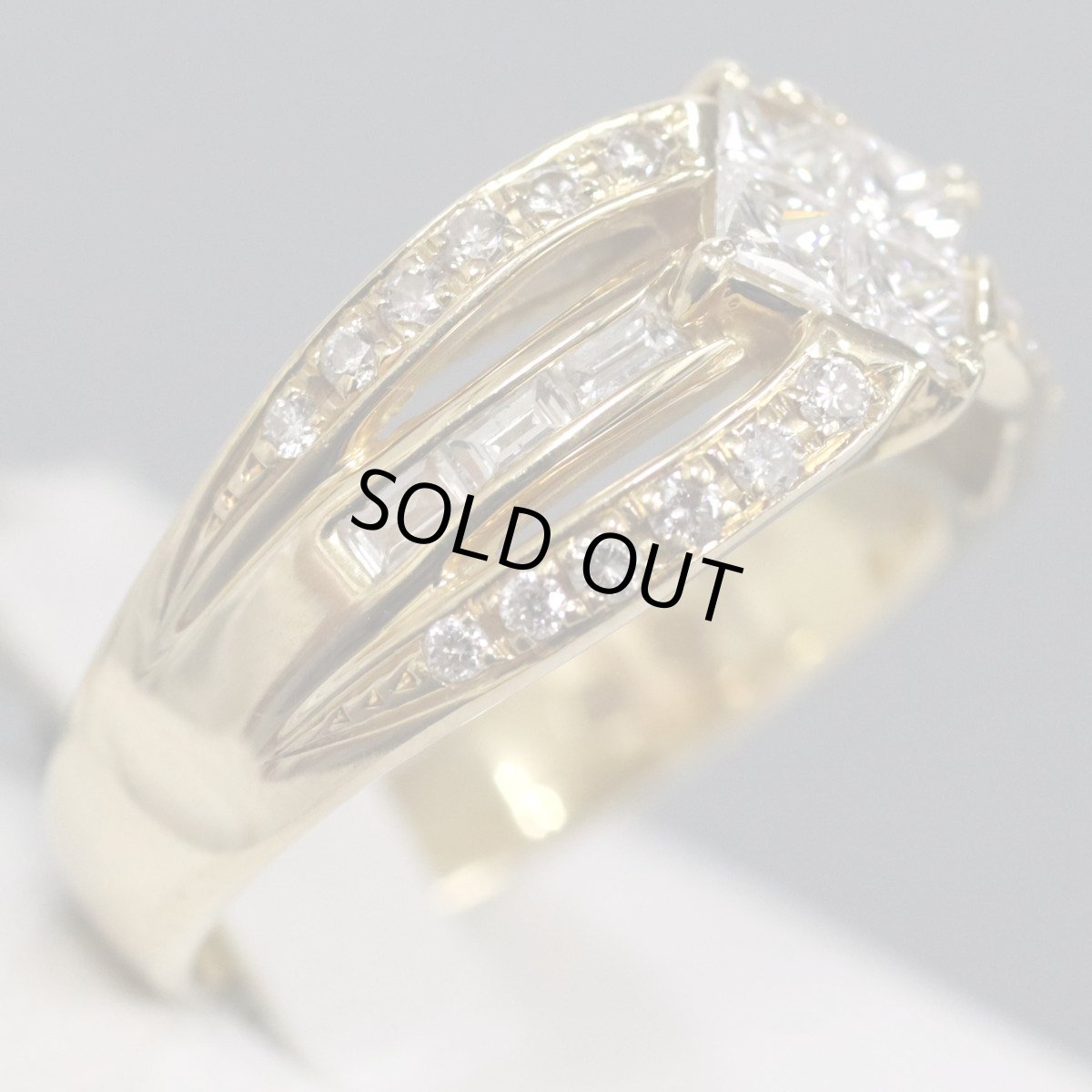 画像3: K18ダイヤモンドリング プリンセスカット D1.00 5.9g #13 (3)