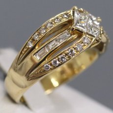 画像3: K18ダイヤモンドリング プリンセスカット D1.00 5.9g #13 (3)