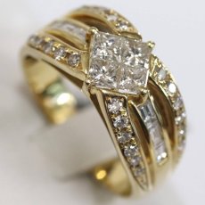 画像4: K18ダイヤモンドリング プリンセスカット D1.00 5.9g #13 (4)