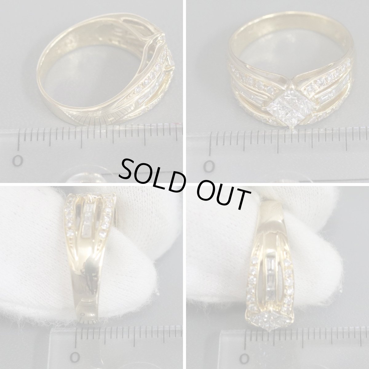 画像9: K18ダイヤモンドリング プリンセスカット D1.00 5.9g #13 (9)