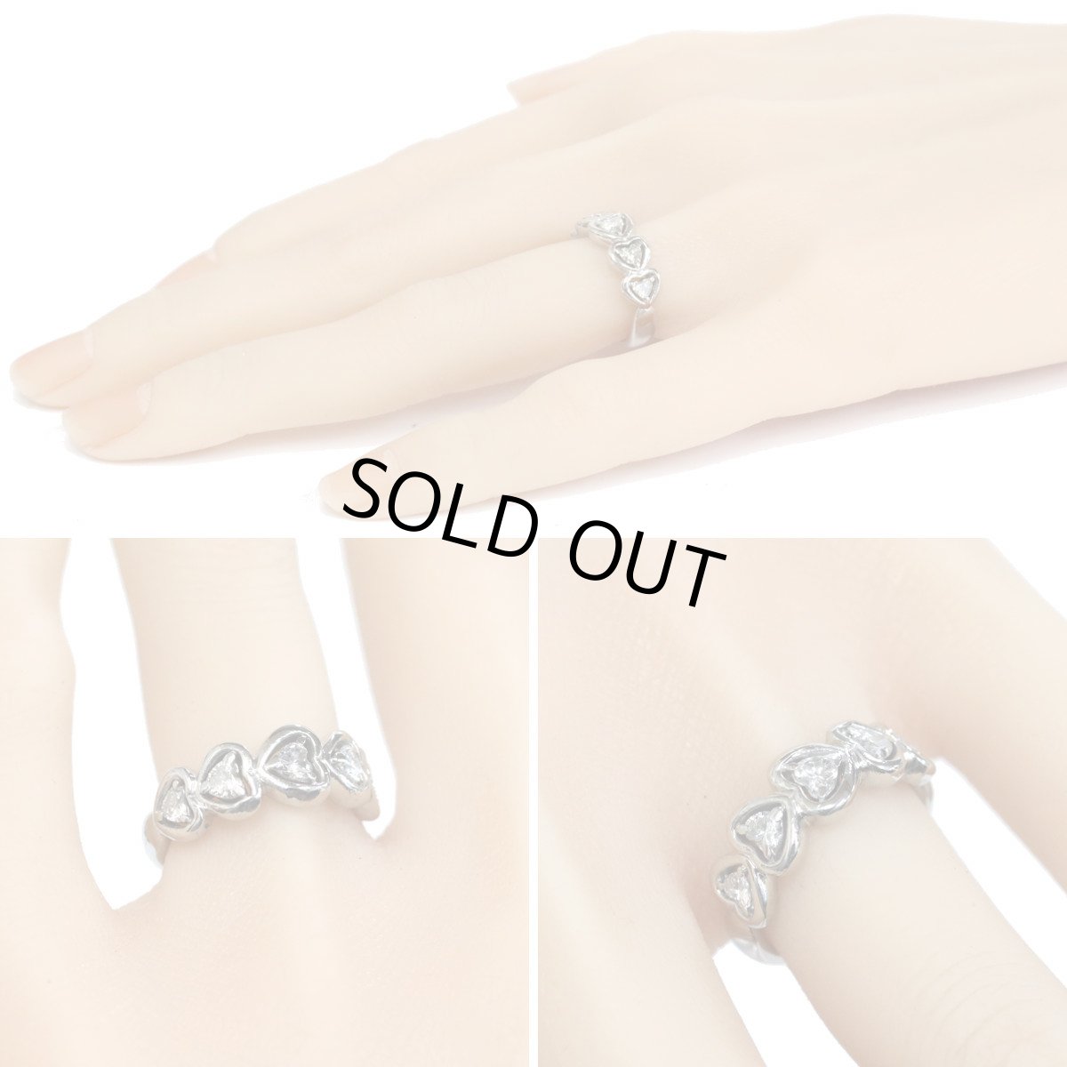 画像10: Pt900ダイヤモンドリング ハートシェイプ D0.56 8.2g #10.5 (10)