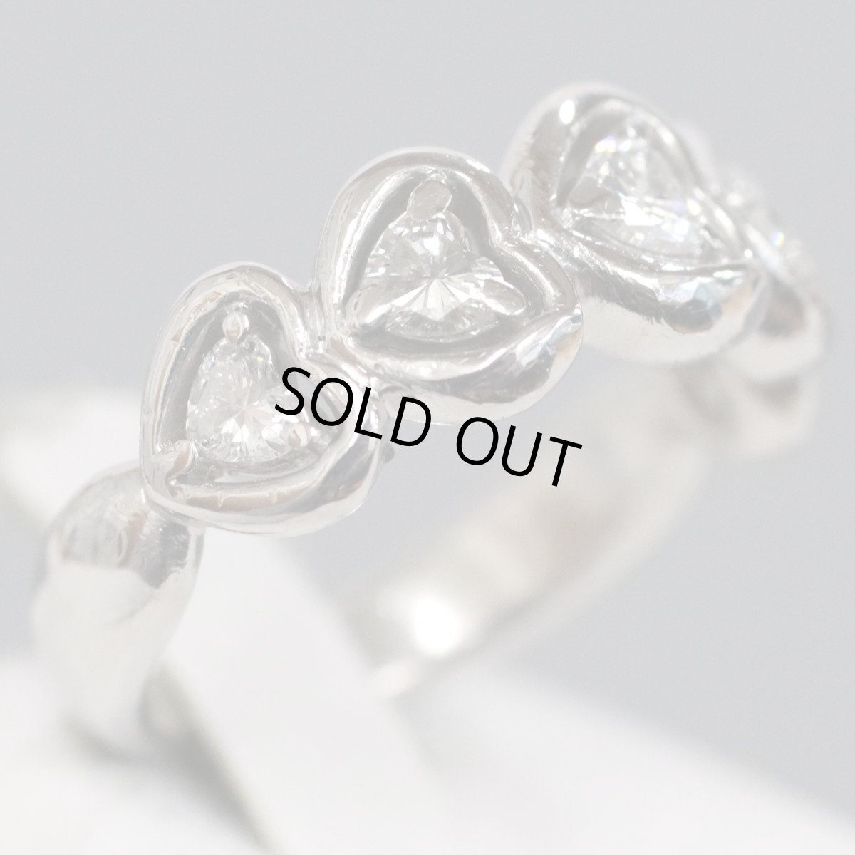 画像3: Pt900ダイヤモンドリング ハートシェイプ D0.56 8.2g #10.5 (3)