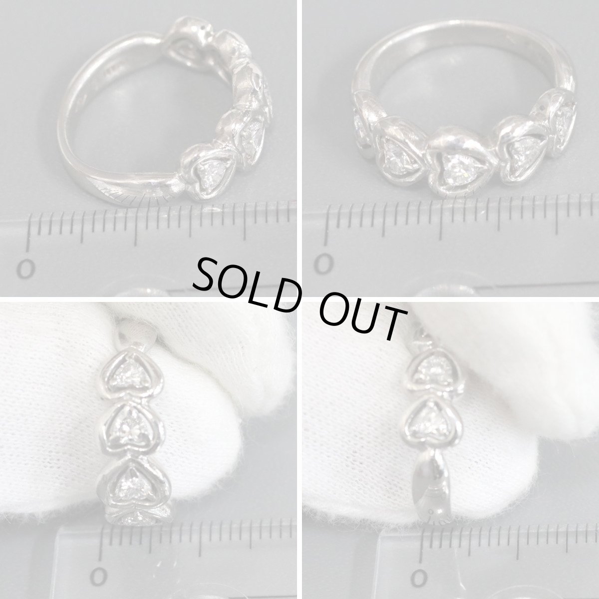 画像9: Pt900ダイヤモンドリング ハートシェイプ D0.56 8.2g #10.5 (9)