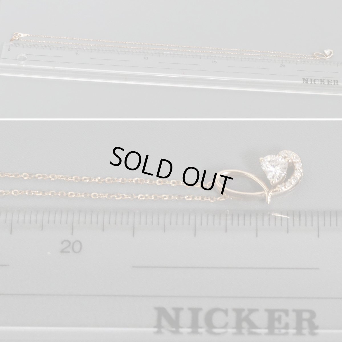 画像8: K18ダイヤモンドネックレス D0.310 D0.03 2.4g AJ付44cm (8)