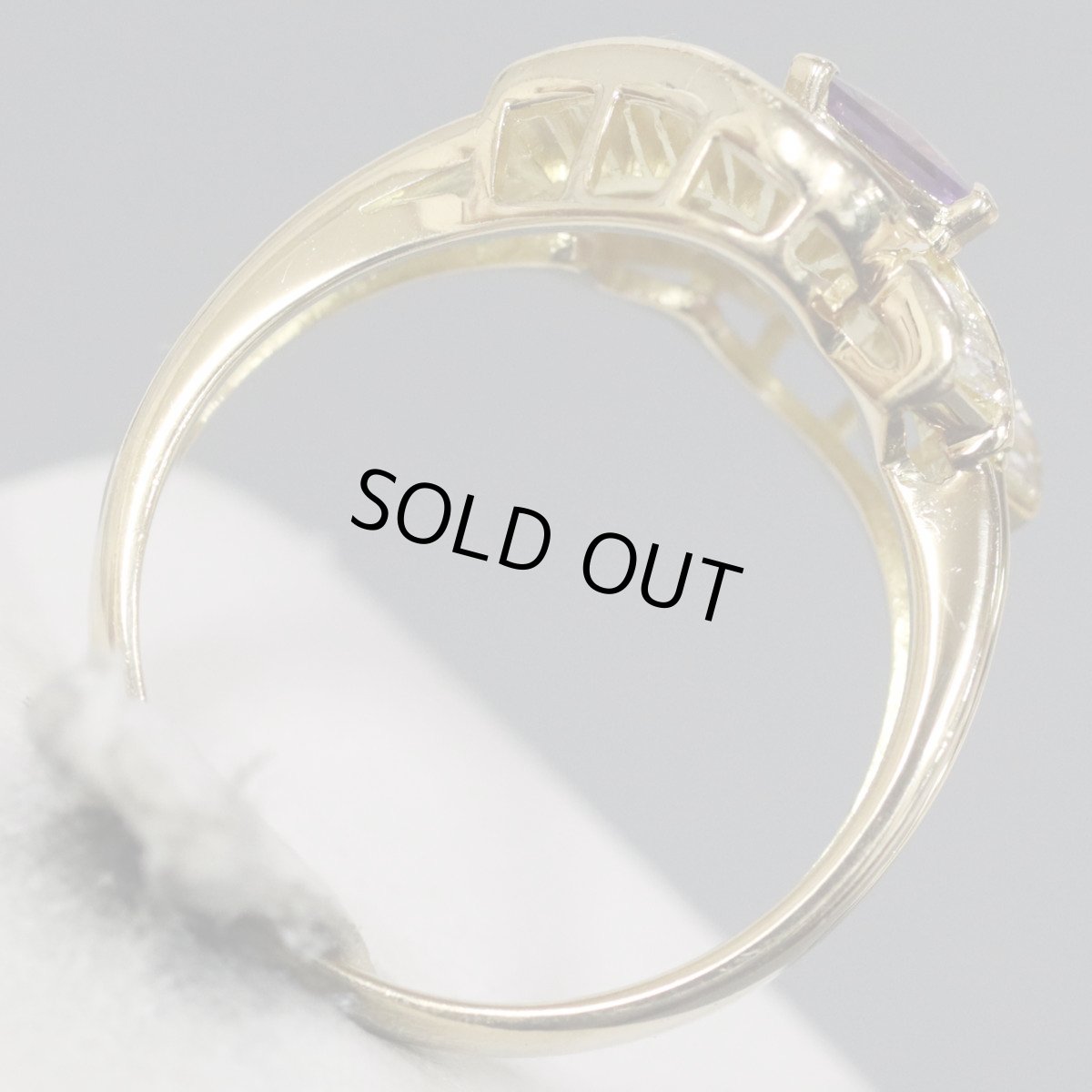 画像5: K18アメジストダイヤモンドリング D0.78 6.6g #15.5 (5)