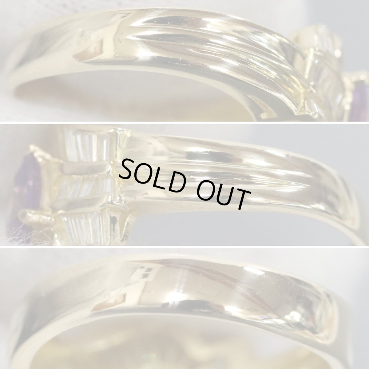 画像6: K18アメジストダイヤモンドリング D0.78 6.6g #15.5 (6)