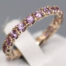 画像1: K18PGピンクサファイアリング フルエタニティリング PS1.0 2.4g #11 (1)