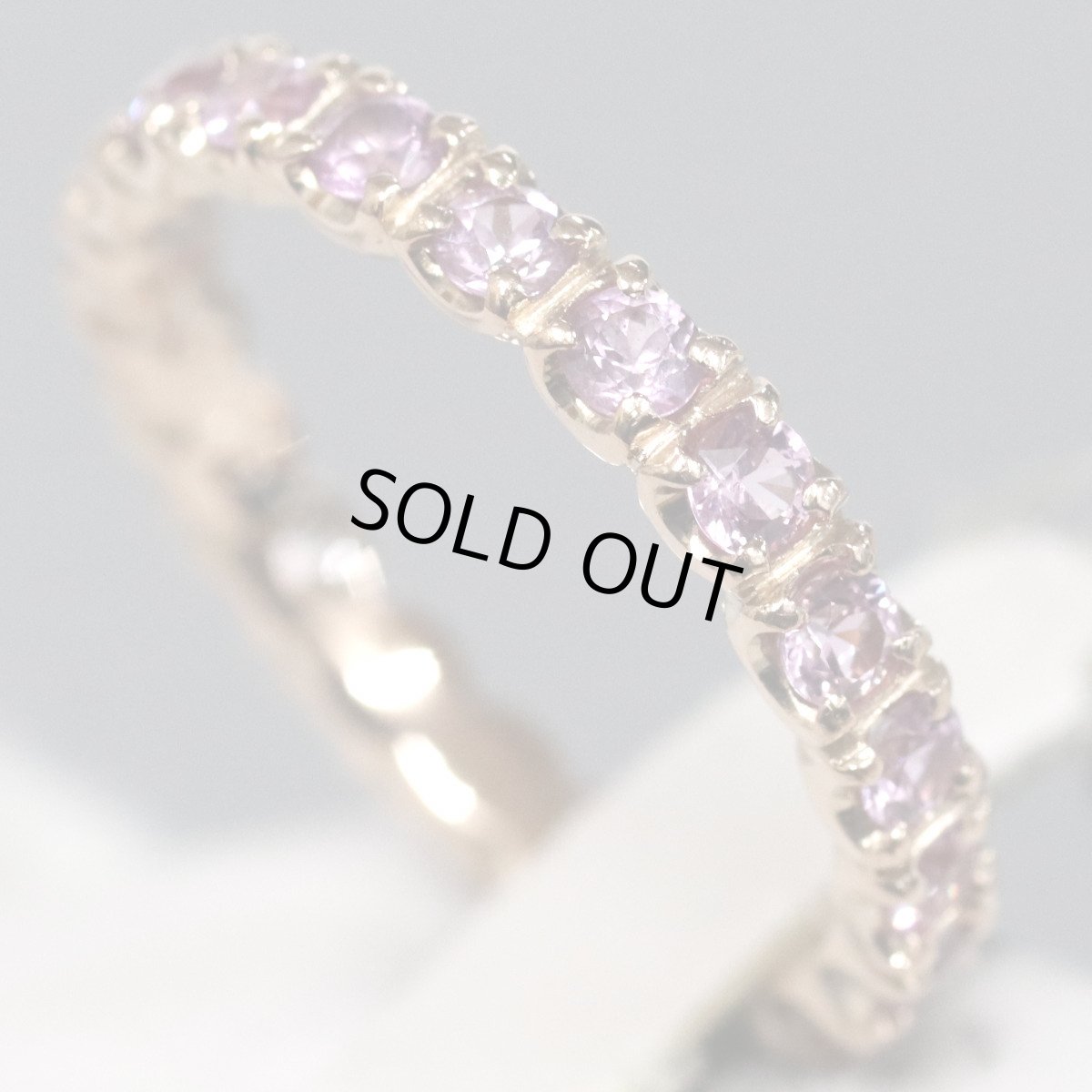 画像2: K18PGピンクサファイアリング フルエタニティリング PS1.0 2.4g #11 (2)