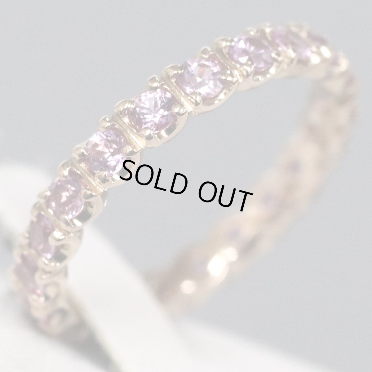 画像3: K18PGピンクサファイアリング フルエタニティリング PS1.0 2.4g #11 (3)