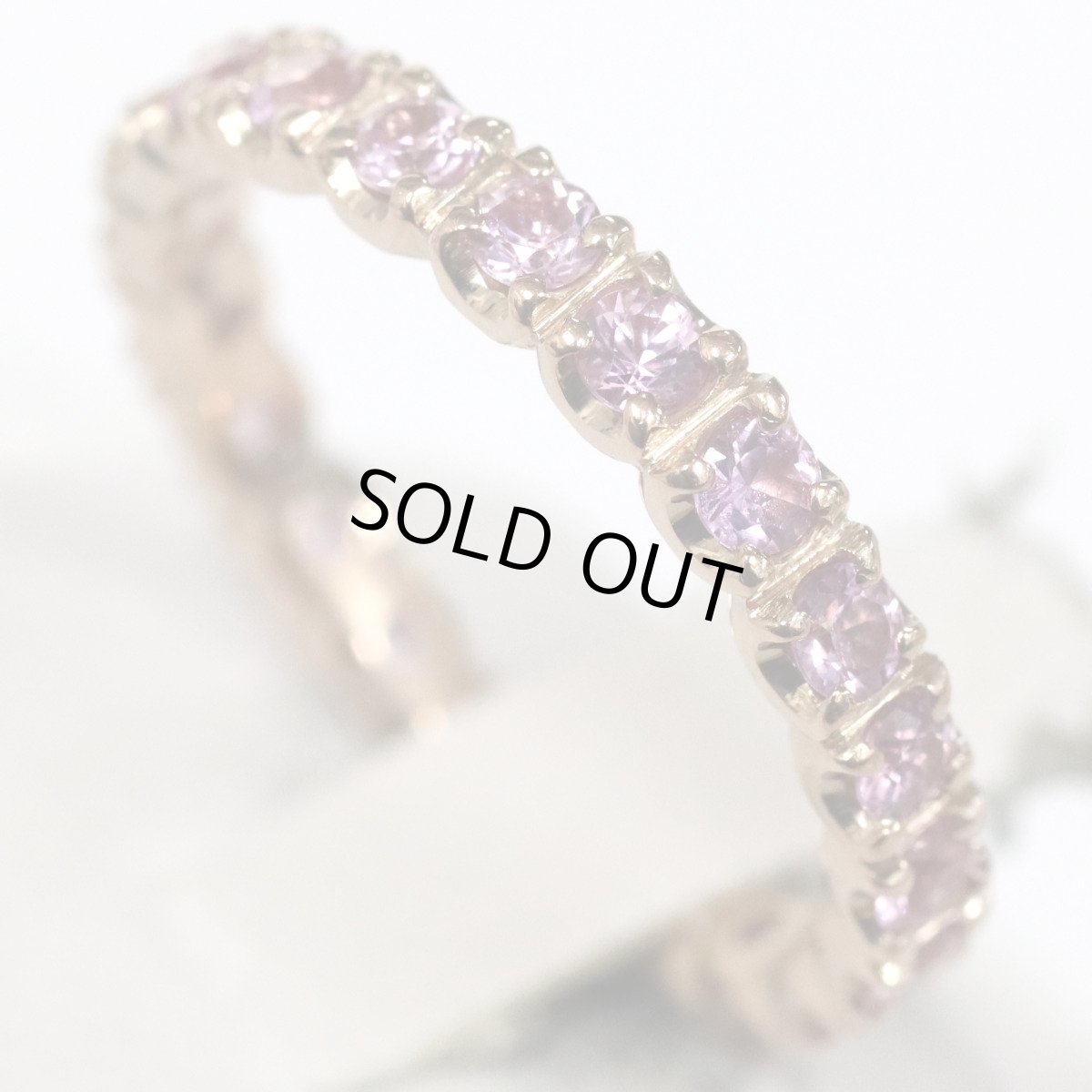 画像4: K18PGピンクサファイアリング フルエタニティリング PS1.0 2.4g #11 (4)