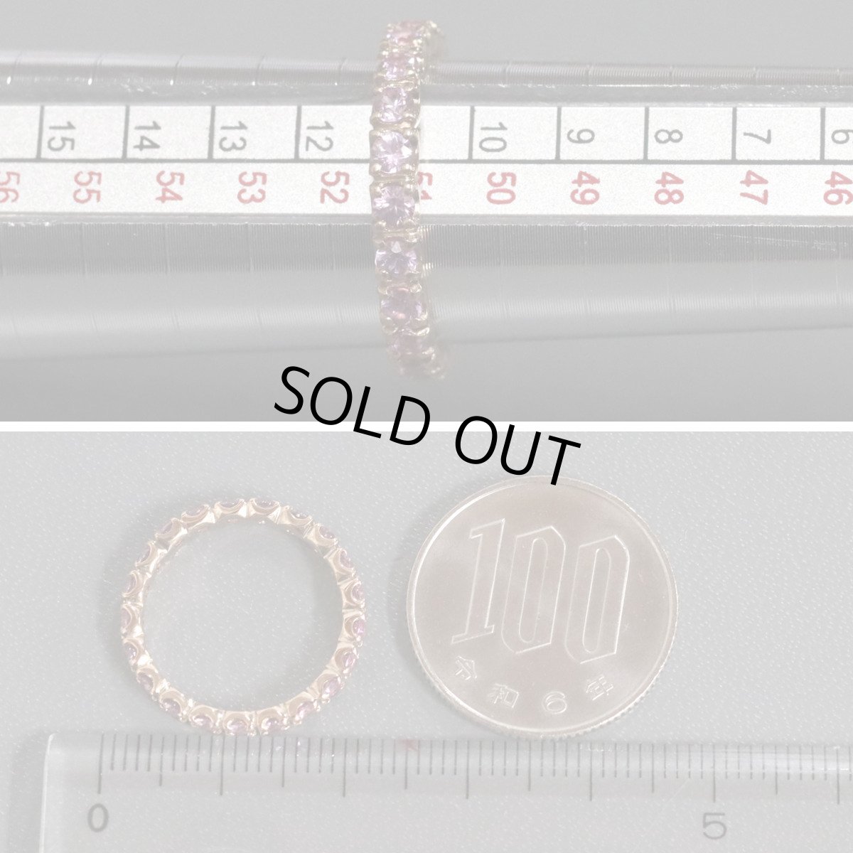 画像7: K18PGピンクサファイアリング フルエタニティリング PS1.0 2.4g #11 (7)