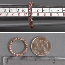 画像7: K18PGピンクサファイアリング フルエタニティリング PS1.0 2.4g #11 (7)