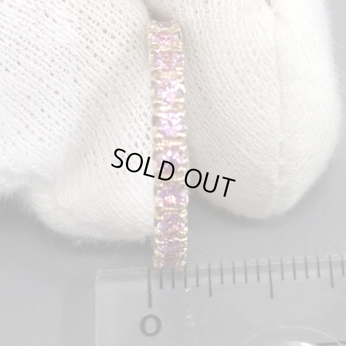 画像9: K18PGピンクサファイアリング フルエタニティリング PS1.0 2.4g #11 (9)