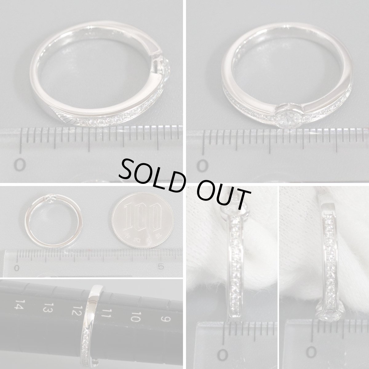 画像9: Pt900ローズカットダイヤモンドリング D0.20 D0.13 5.5g #11.5 (9)