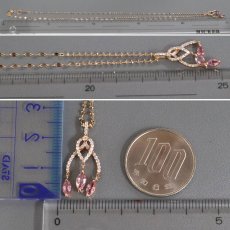 画像8: K18ピンクサファイアダイヤモンドペンダント PS0.62 D0.19 3.8g AJ付45cm (8)