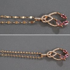 画像9: K18ピンクサファイアダイヤモンドペンダント PS0.62 D0.19 3.8g AJ付45cm (9)