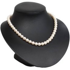 画像1: パールネックレス シルバー金具 8.0-8.4mm 鑑別書 (1)
