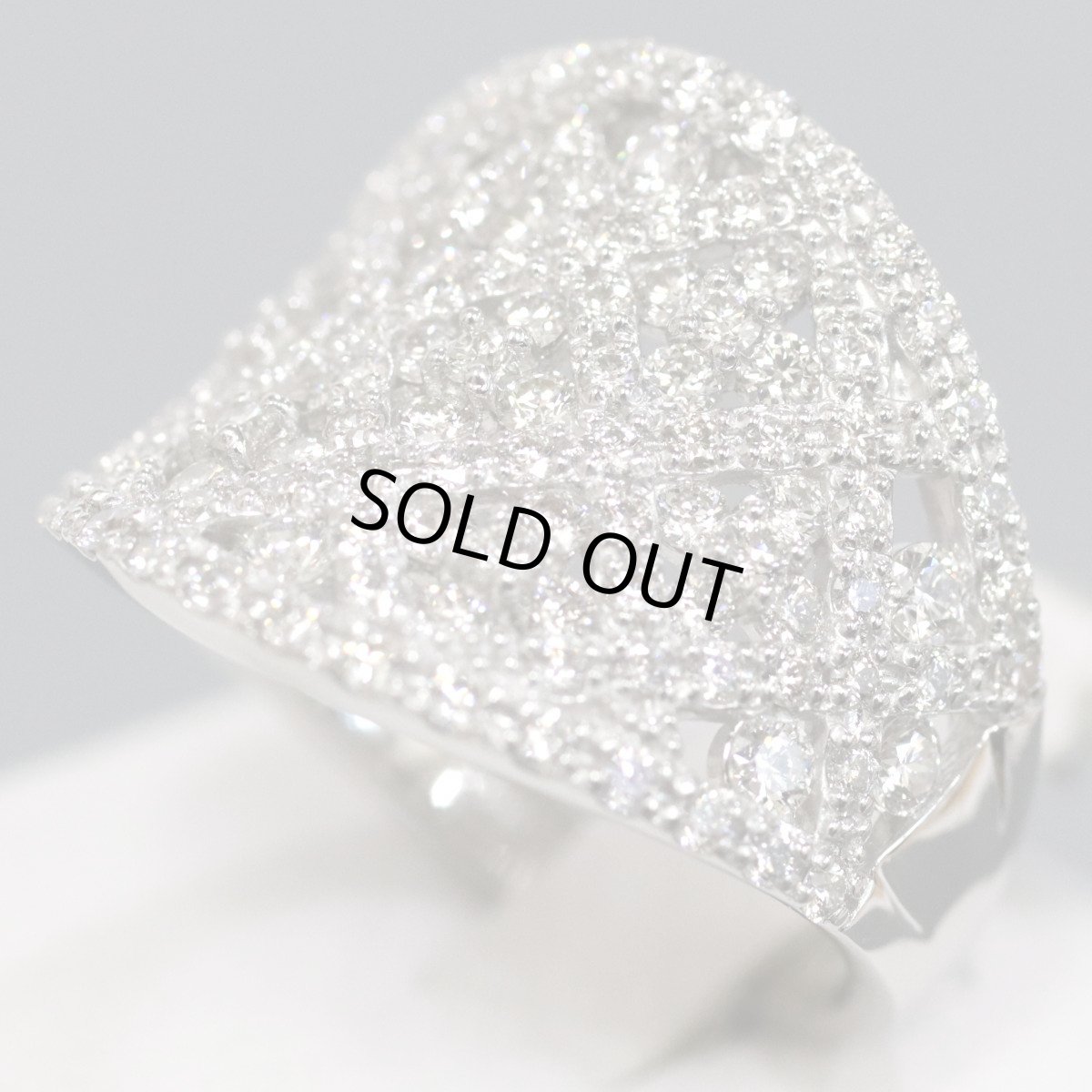 画像2: Pt900ダイヤモンドリング ハート&キューピッド D1.50 9.6g #12 鑑別書 (2)