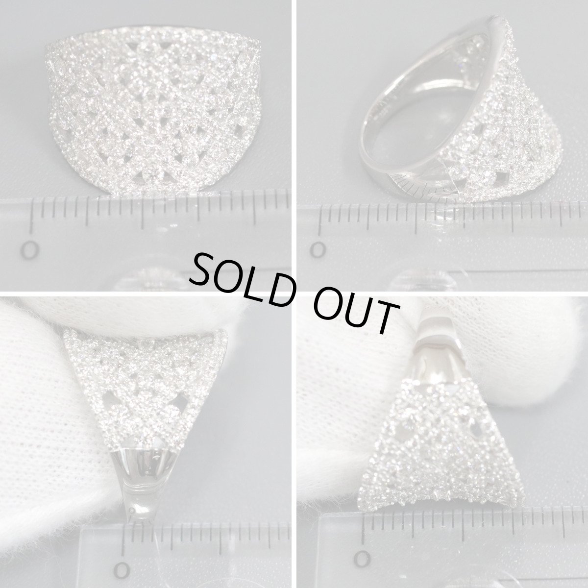 画像8: Pt900ダイヤモンドリング ハート&キューピッド D1.50 9.6g #12 鑑別書 (8)