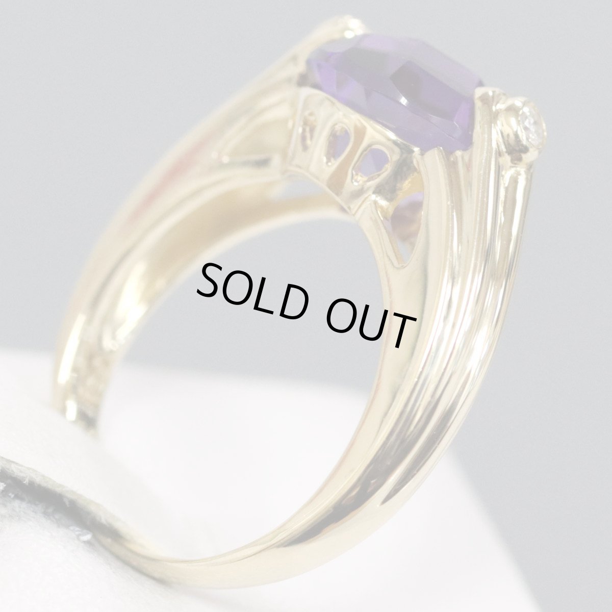 画像3: K18アメジストダイヤモンドリング D0.07 6.6g #12 鑑別カード (3)