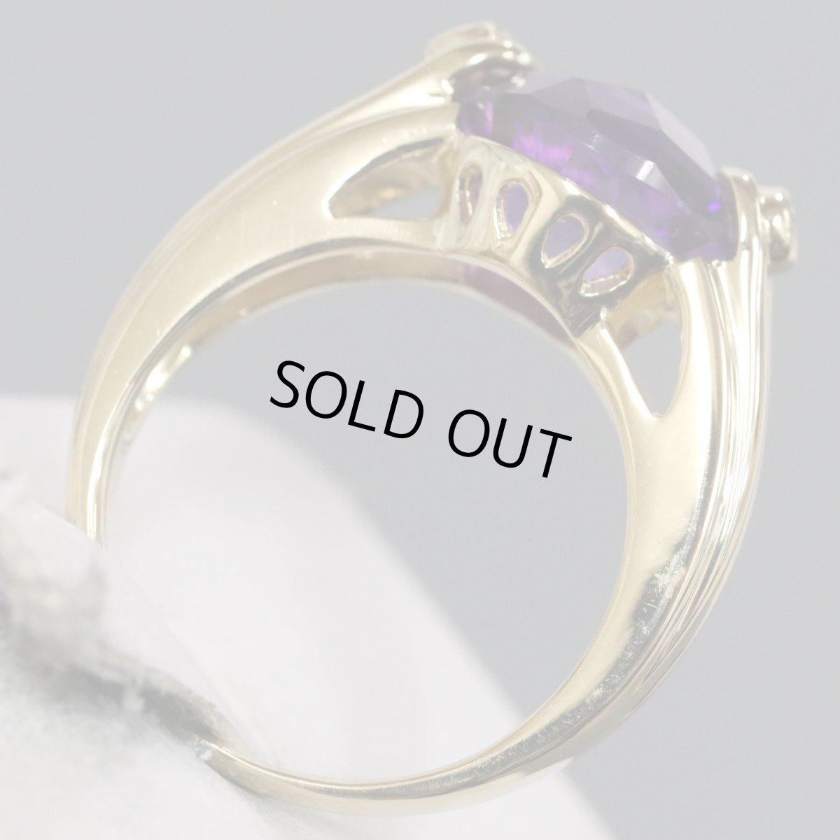 画像5: K18アメジストダイヤモンドリング D0.07 6.6g #12 鑑別カード (5)