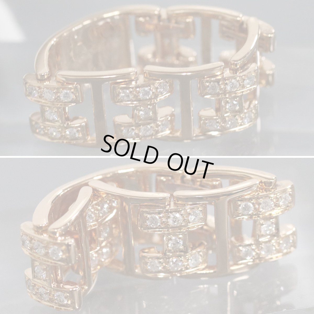 画像3: K18PGダイヤモンドリング Hモチーフ D0.50 6.7g #13.5 ピンクゴールド (3)