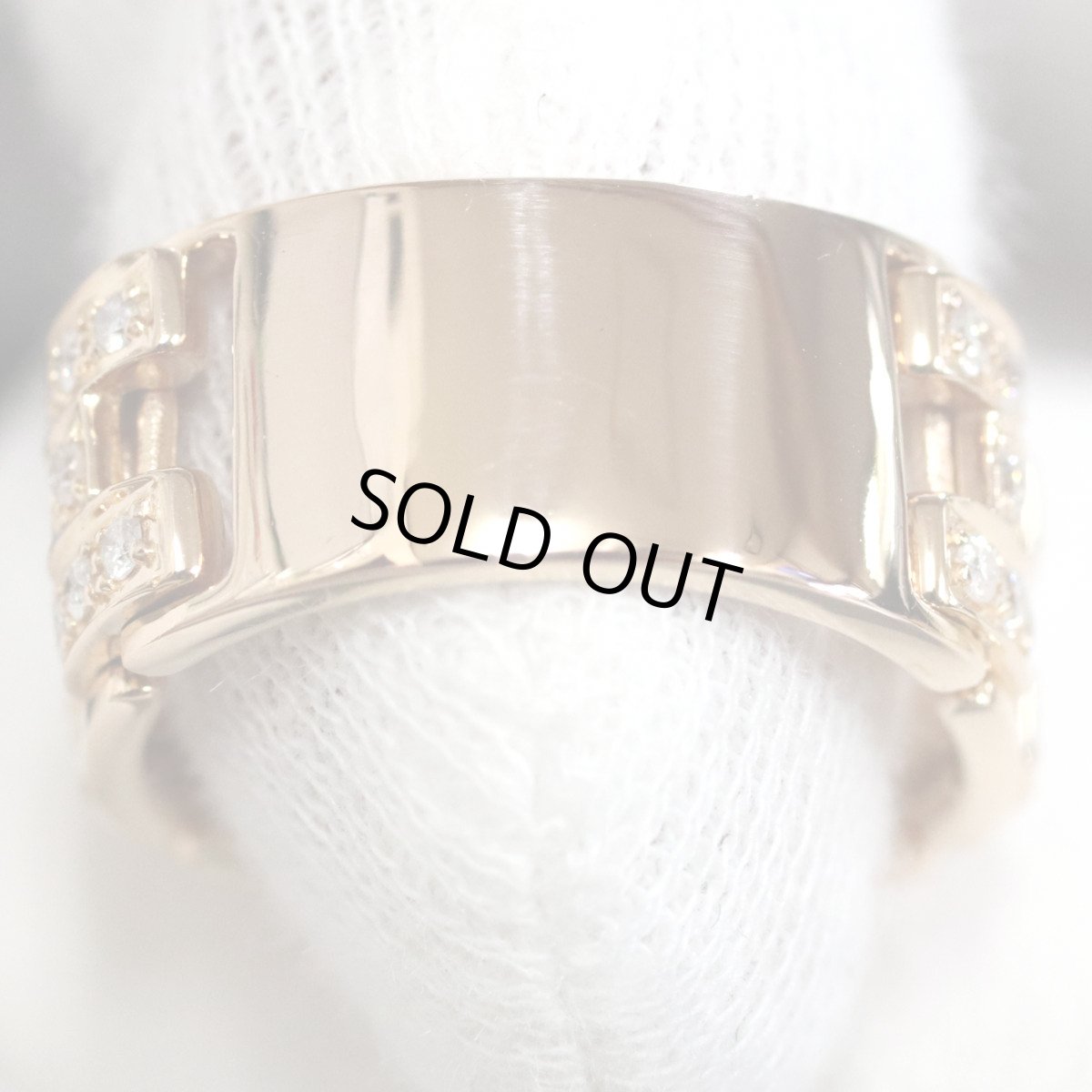 画像4: K18PGダイヤモンドリング Hモチーフ D0.50 6.7g #13.5 ピンクゴールド (4)