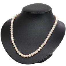 画像1: パールネックレス シルバー金具 6.6-6.9mm 鑑別カード (1)