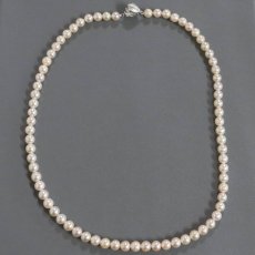 画像2: パールネックレス シルバー金具 6.6-6.9mm 鑑別カード (2)