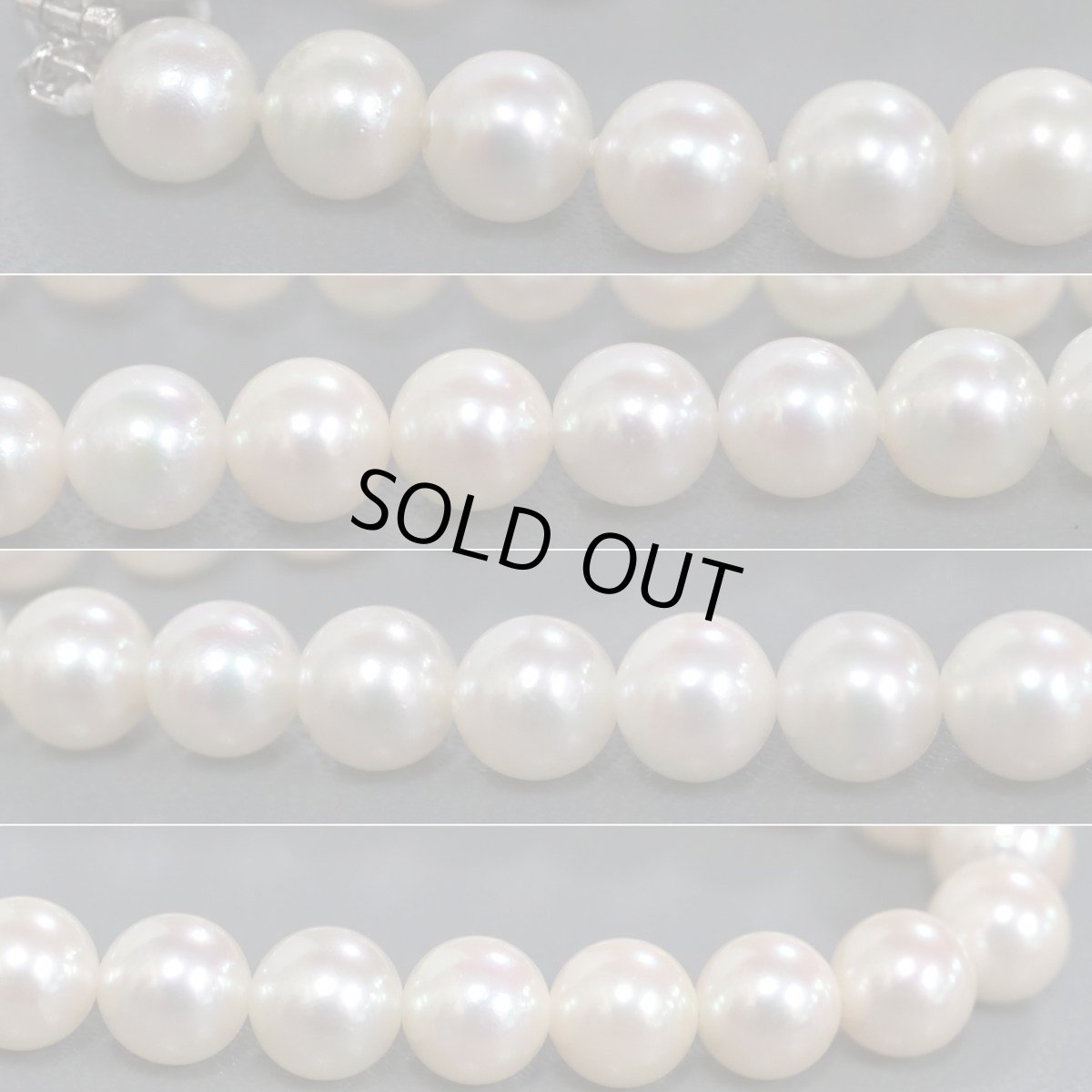 画像4: パールネックレス シルバー金具 6.6-6.9mm 鑑別カード アジャスター付き (4)