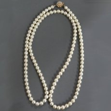 画像2: ロングパールネックレス K14金具 8.5-9.0mm 106cm (2)