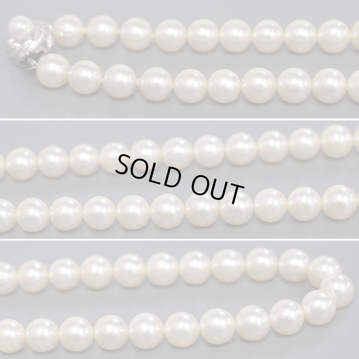 画像4: パールネックレスイヤリングセット シルバー金具 7.1-7.4mm (4)