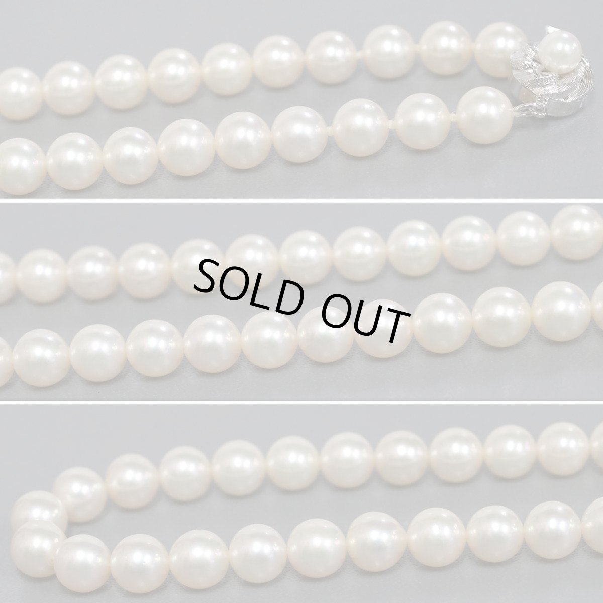 画像5: パールネックレスイヤリングセット シルバー金具 7.1-7.4mm (5)