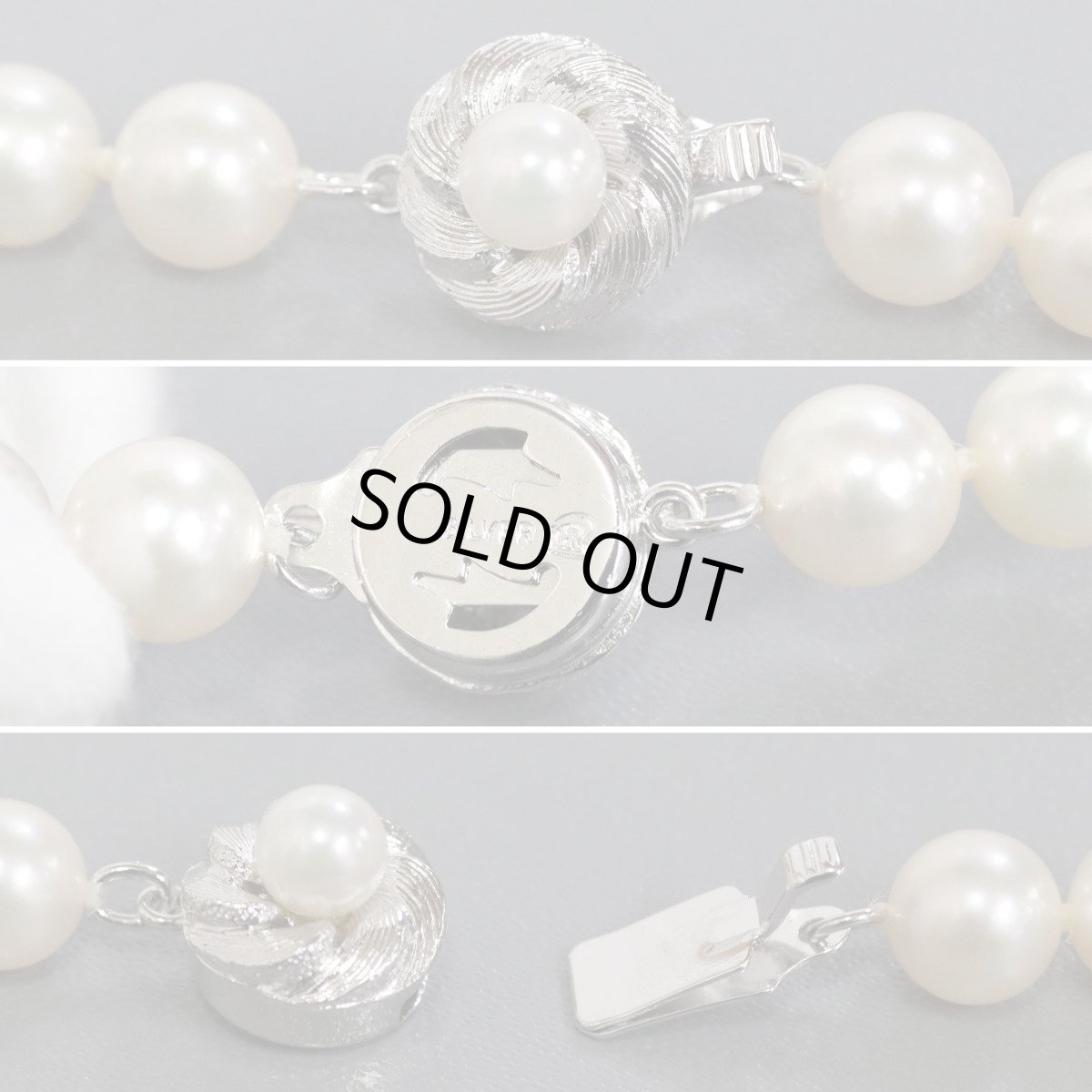 画像7: パールネックレスイヤリングセット シルバー金具 7.1-7.4mm (7)