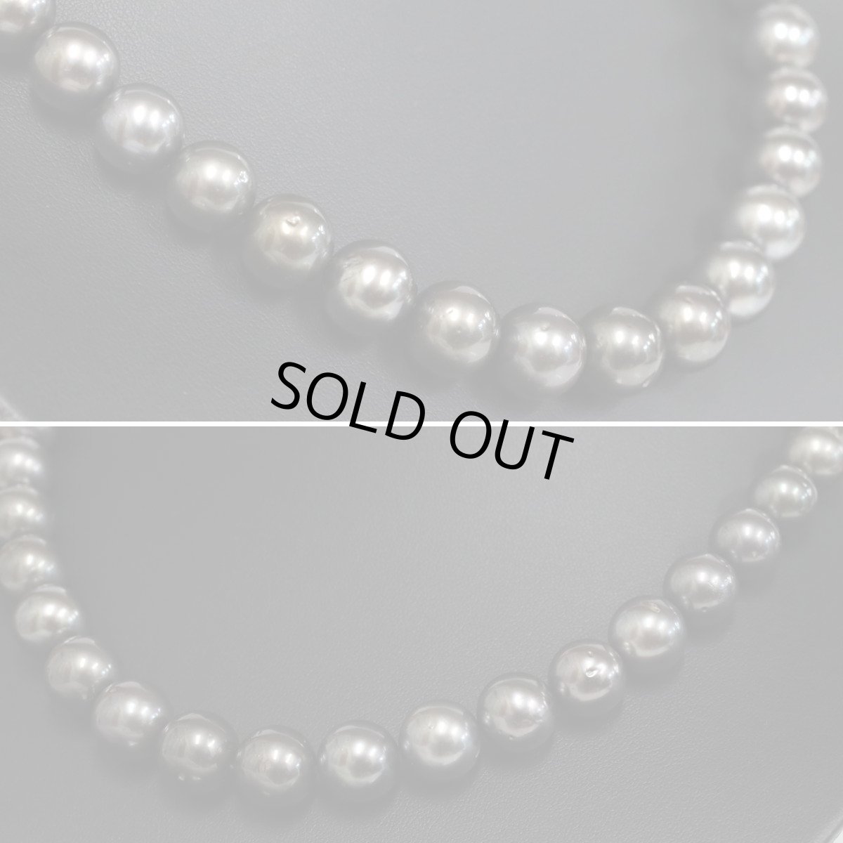 画像2: ブラックパールネックレス シルバー金具 8.5-12.0mm 41cm 鑑別書 (2)