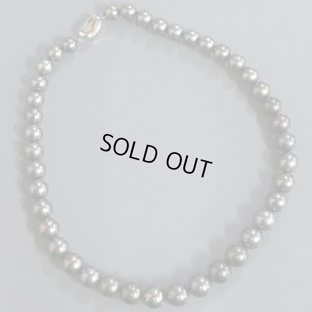 画像3: ブラックパールネックレス シルバー金具 8.5-12.0mm 41cm 鑑別書 (3)