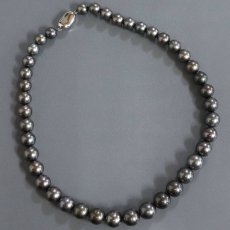 画像3: ブラックパールネックレス シルバー金具 8.5-12.0mm 41cm 鑑別書 (3)