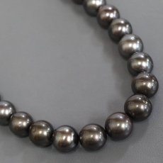 画像4: ブラックパールネックレス シルバー金具 8.5-12.0mm 41cm 鑑別書 (4)