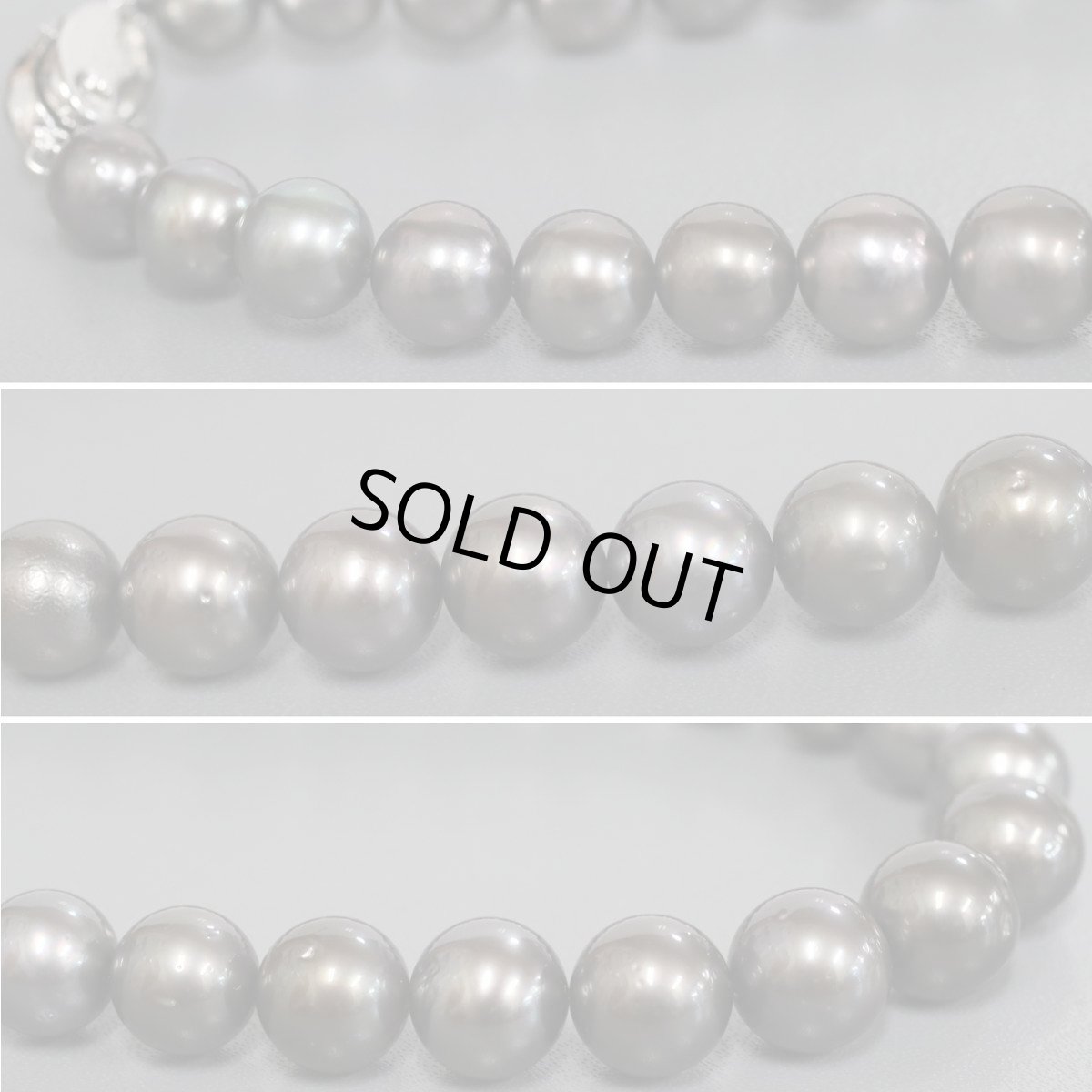 画像5: ブラックパールネックレス シルバー金具 8.5-12.0mm 41cm 鑑別書 (5)