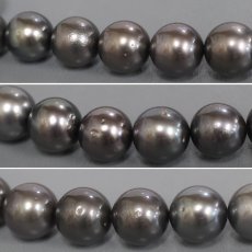 画像7: ブラックパールネックレス シルバー金具 8.5-12.0mm 41cm 鑑別書 (7)
