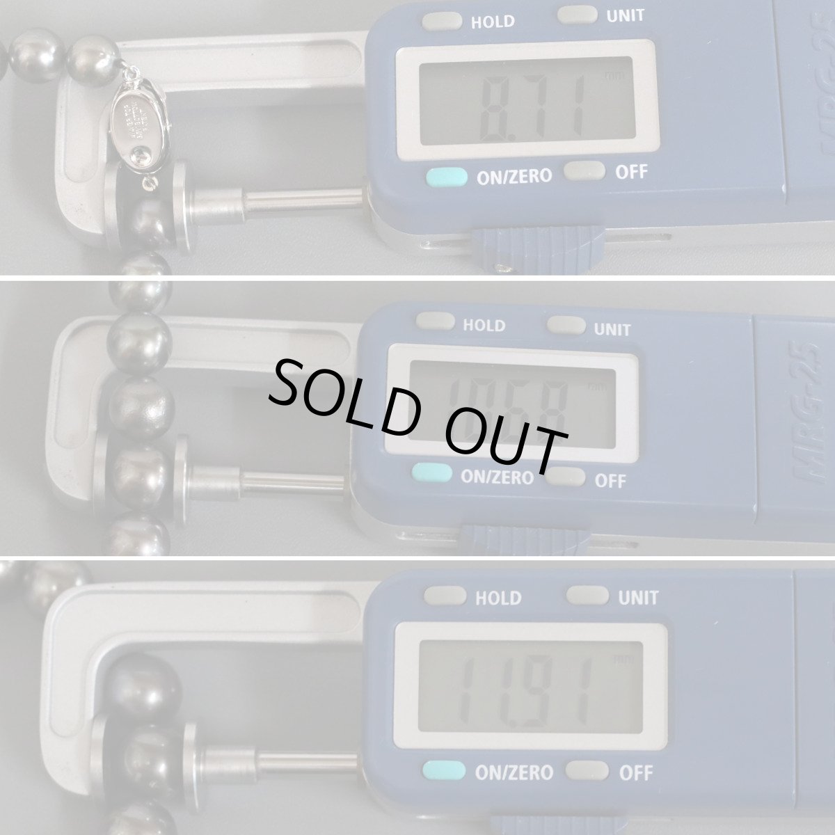 画像9: ブラックパールネックレス シルバー金具 8.5-12.0mm 41cm 鑑別書 (9)