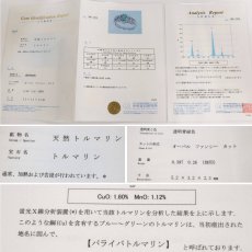 画像10: Pt900パライバトルマリンダイヤモンドリング T0.397 D0.26 6.6g #9.5 鑑別書 (10)