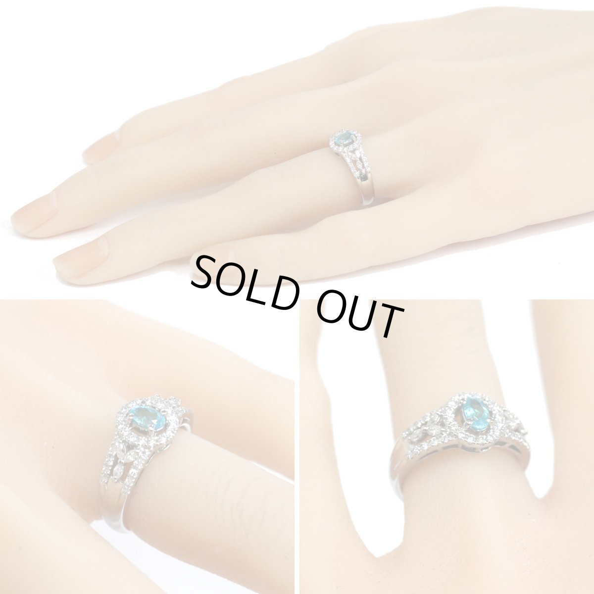 画像9: Pt900パライバトルマリンダイヤモンドリング T0.397 D0.26 6.6g #9.5 鑑別書 (9)